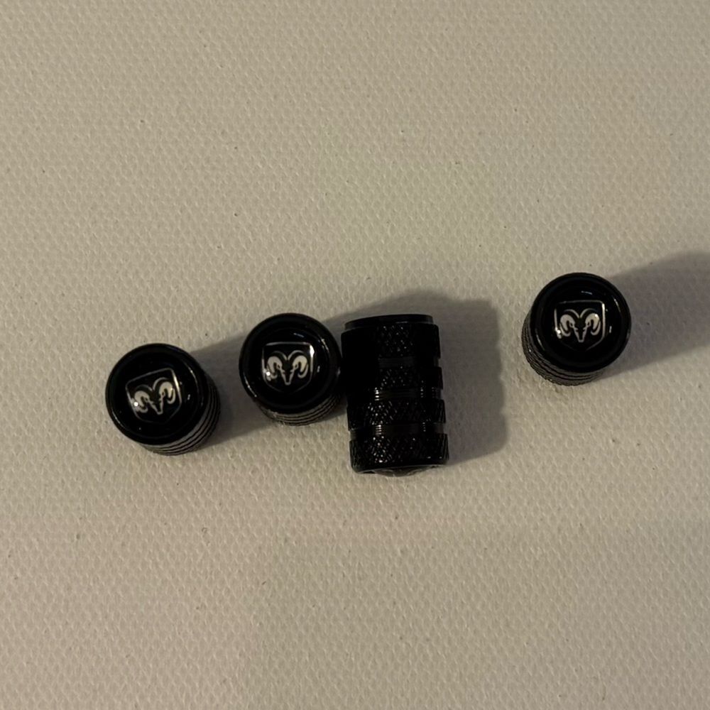 Dodge Ram Valve Stem Caps in Black Set of 4 NWT